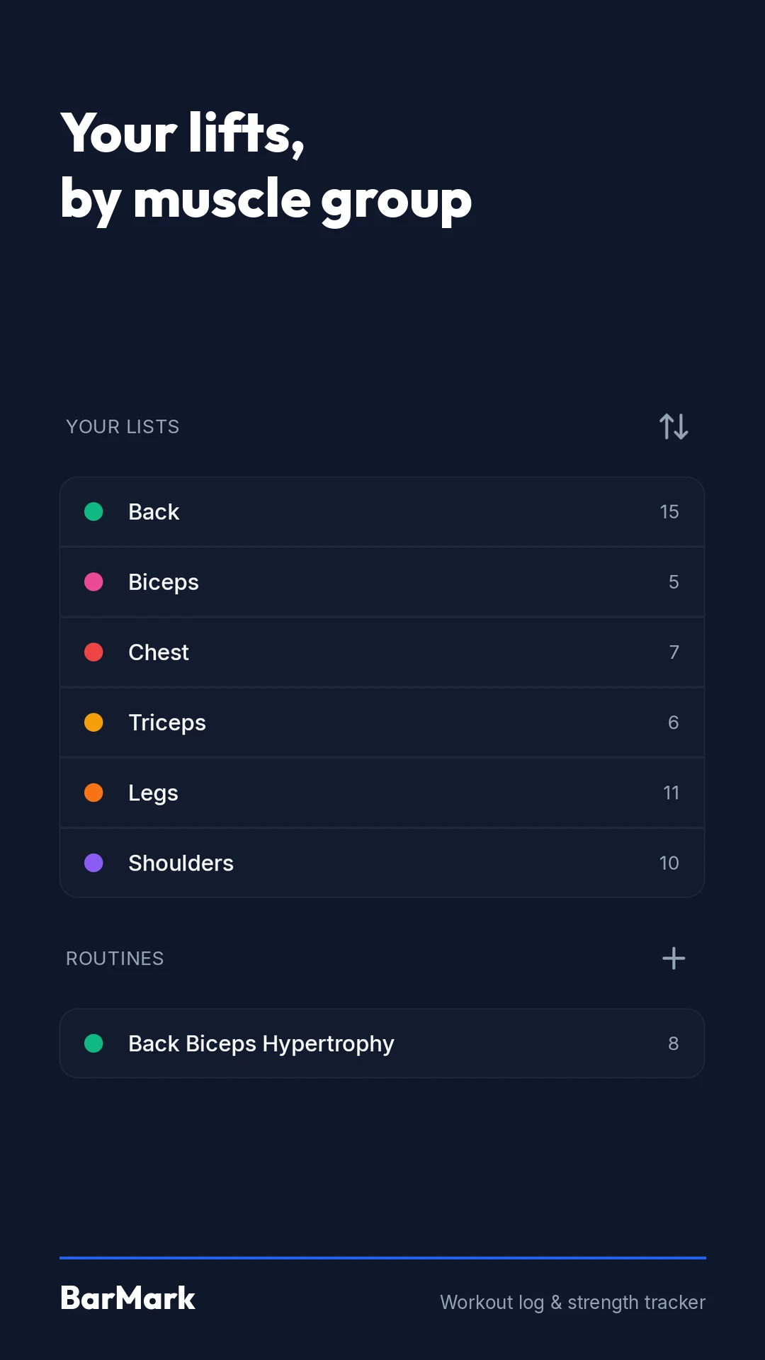 BarMark: Gym Workout Log screenshot