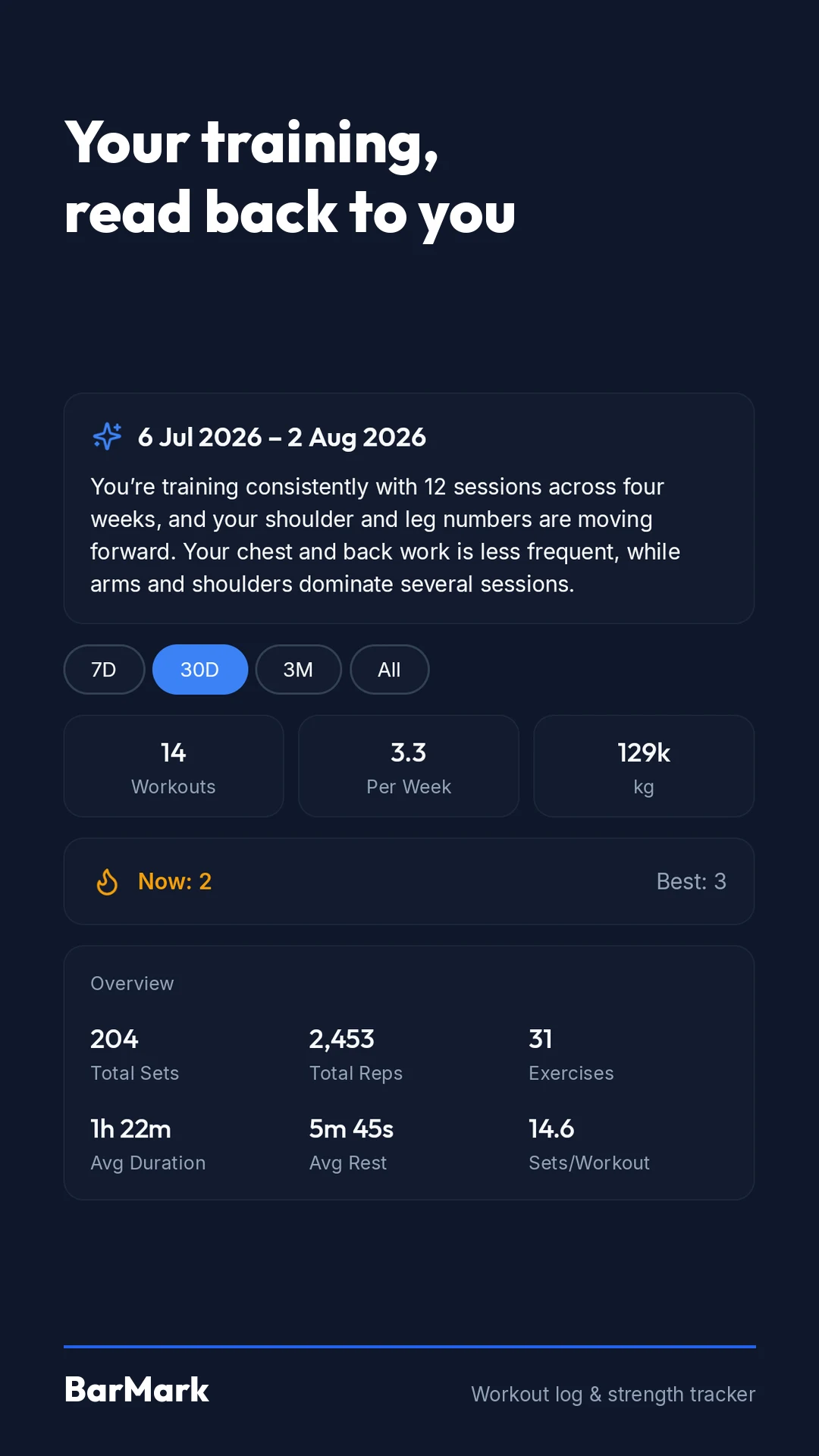 BarMark: Gym Workout Log screenshot